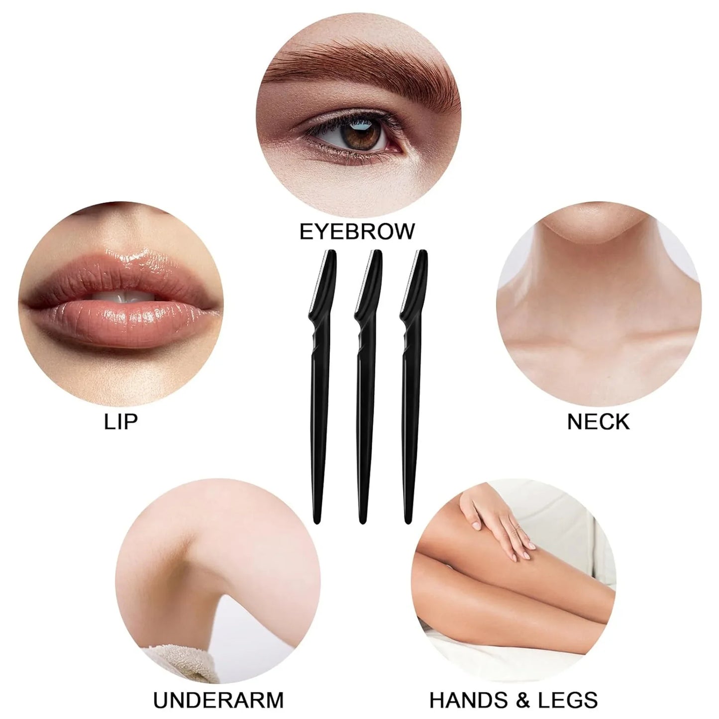 30Pcs/Bottle Eyebrow Razors With Container Facial Eye Brow