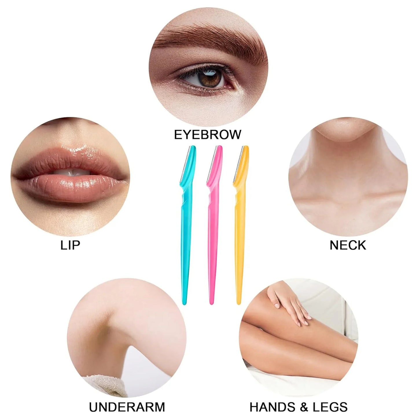 30Pcs/Bottle Eyebrow Razors With Container Facial Eye Brow