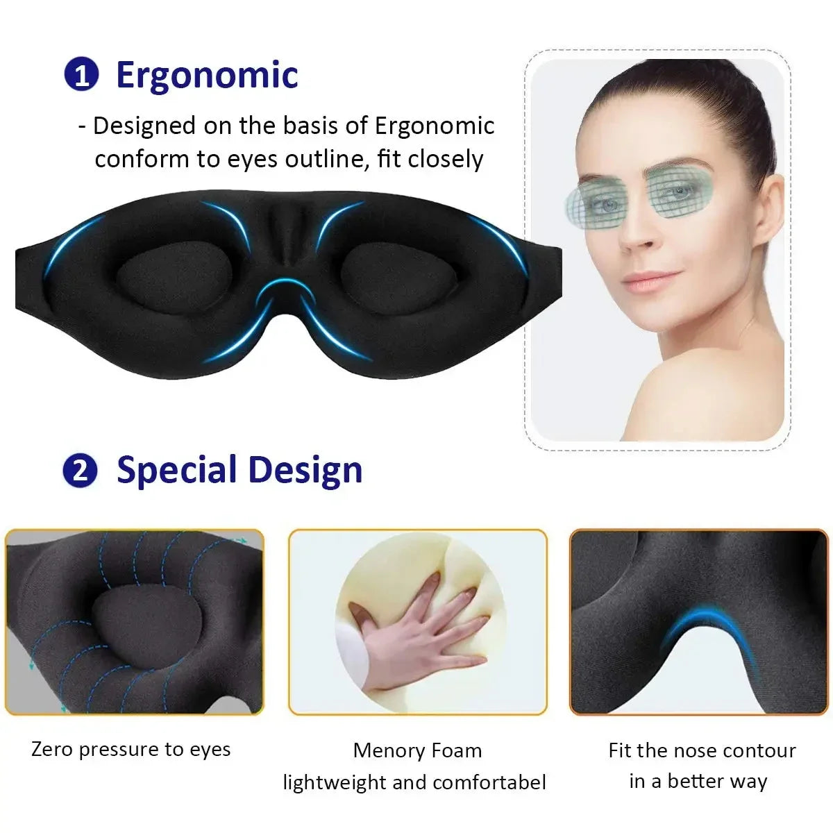 Eye Mask for Sleeping 3D