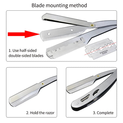 Men Straight Razor Edge Stainless Steel
