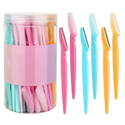 30Pcs/Bottle Eyebrow Razors With Container Facial Eye Brow