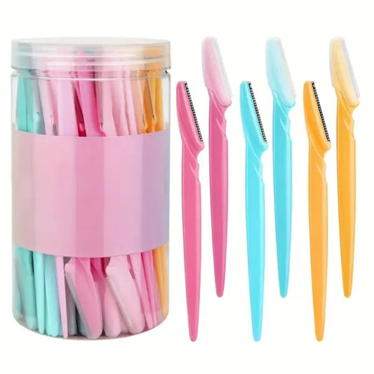 30Pcs/Bottle Eyebrow Razors With Container Facial Eye Brow
